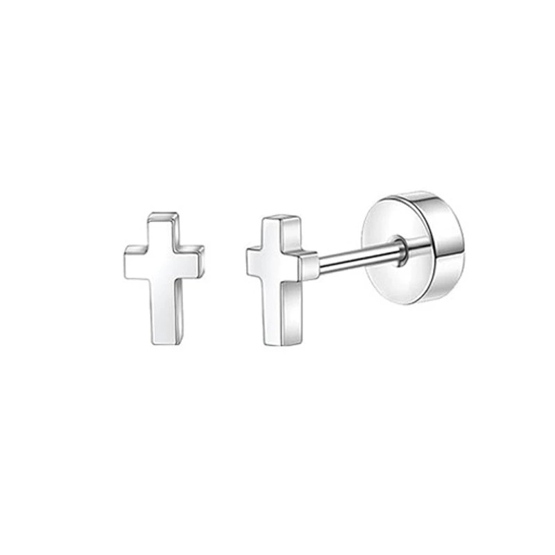 Thumbnail: Stainless Steel Heart & Moon Stud Earrings