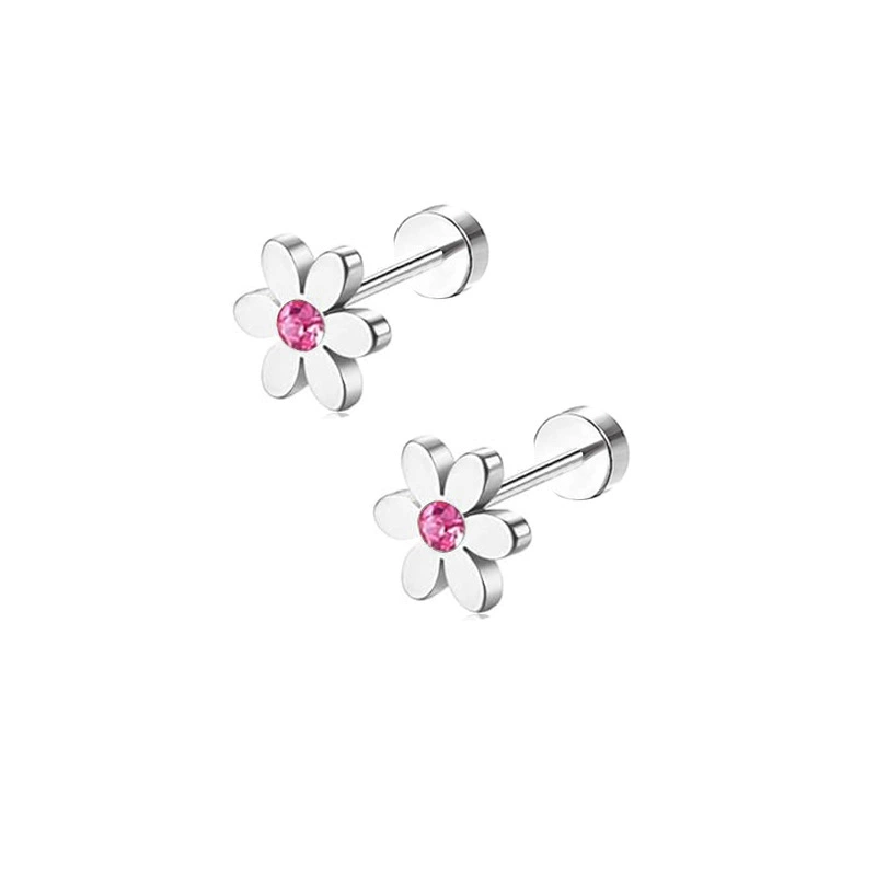 Thumbnail: Stainless Steel Heart & Moon Stud Earrings