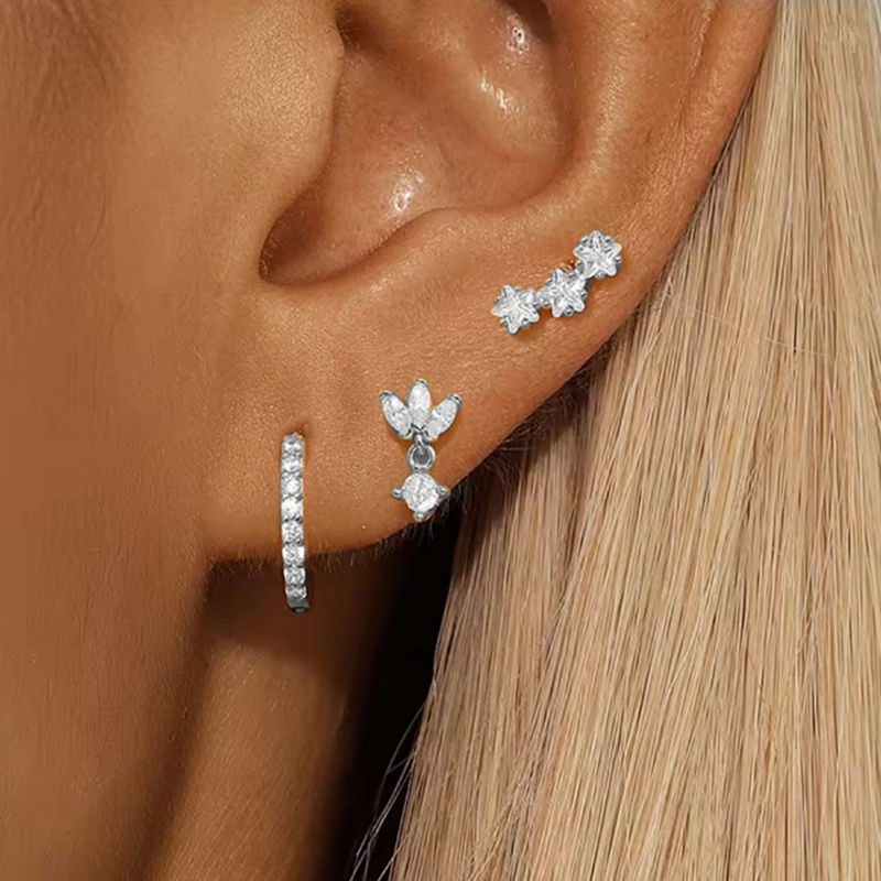 Thumbnail: Luxury 3-Piece Star Zircon Piercing Set