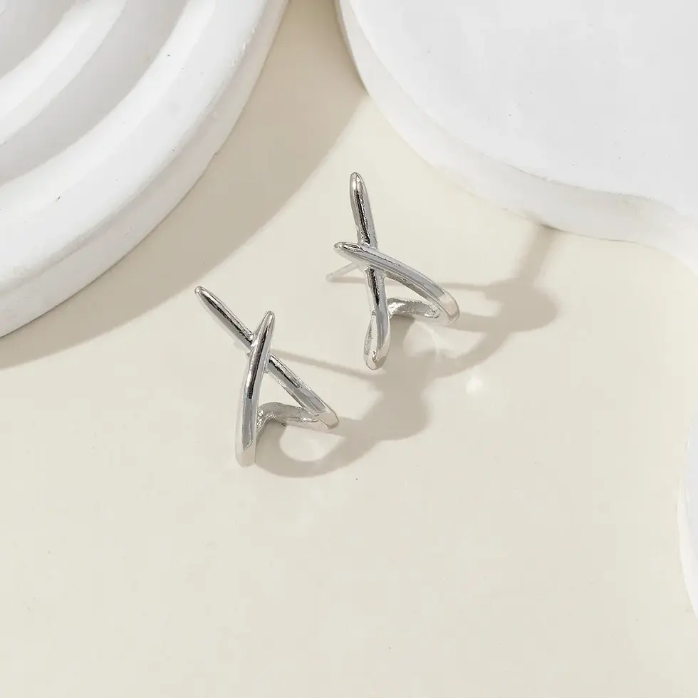 Thumbnail: Timeless Minimalist Gold Cross Studs