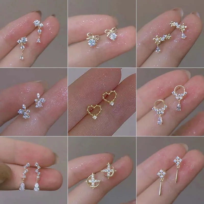 Timeless Zircon Stud Earrings in 925 Silver