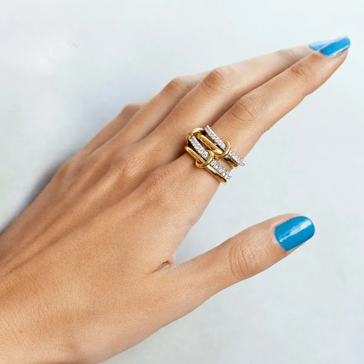 Two-Tone Copper Stack Ring Set