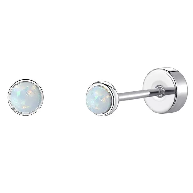 Thumbnail: Stainless Steel Heart & Moon Stud Earrings