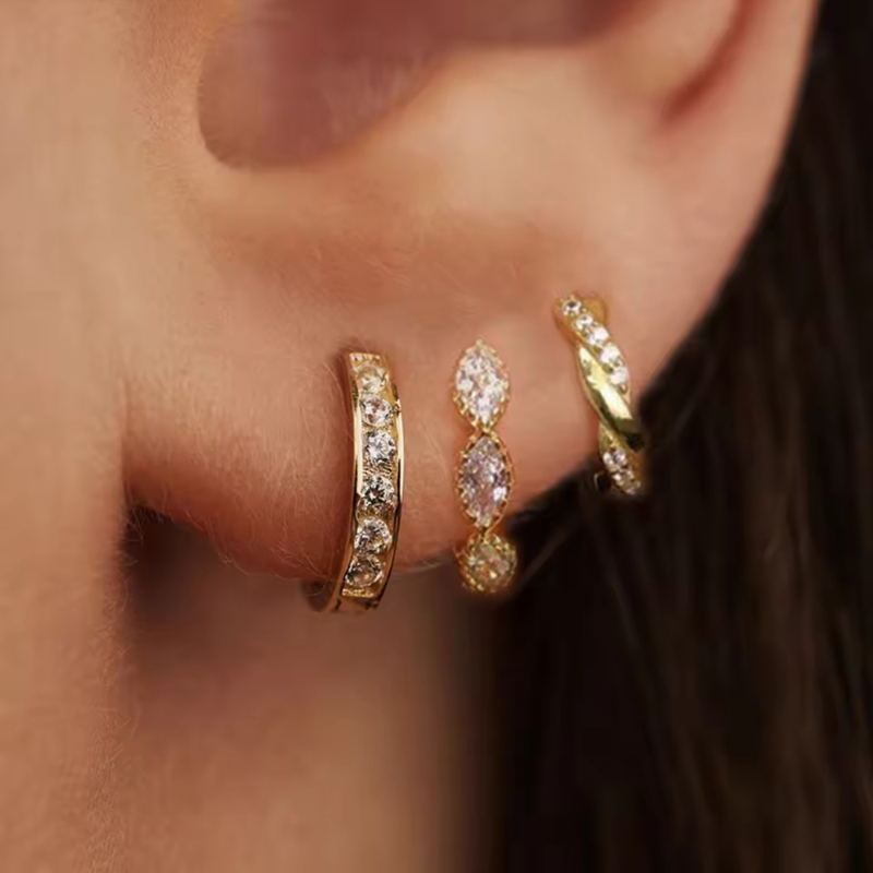 Thumbnail: Luxury 3-Piece Star Zircon Piercing Set