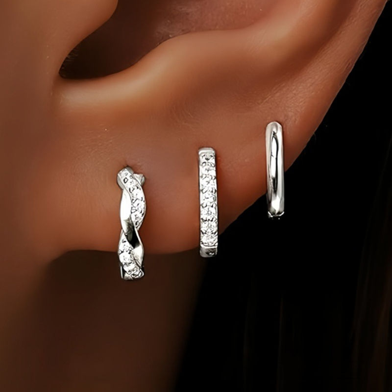 Thumbnail: Luxury 3-Piece Star Zircon Piercing Set