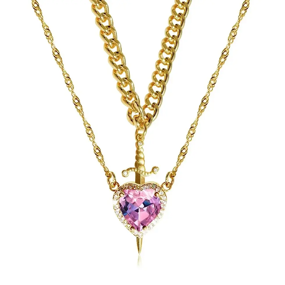 Thumbnail: Enchanted Heart Sword Necklace