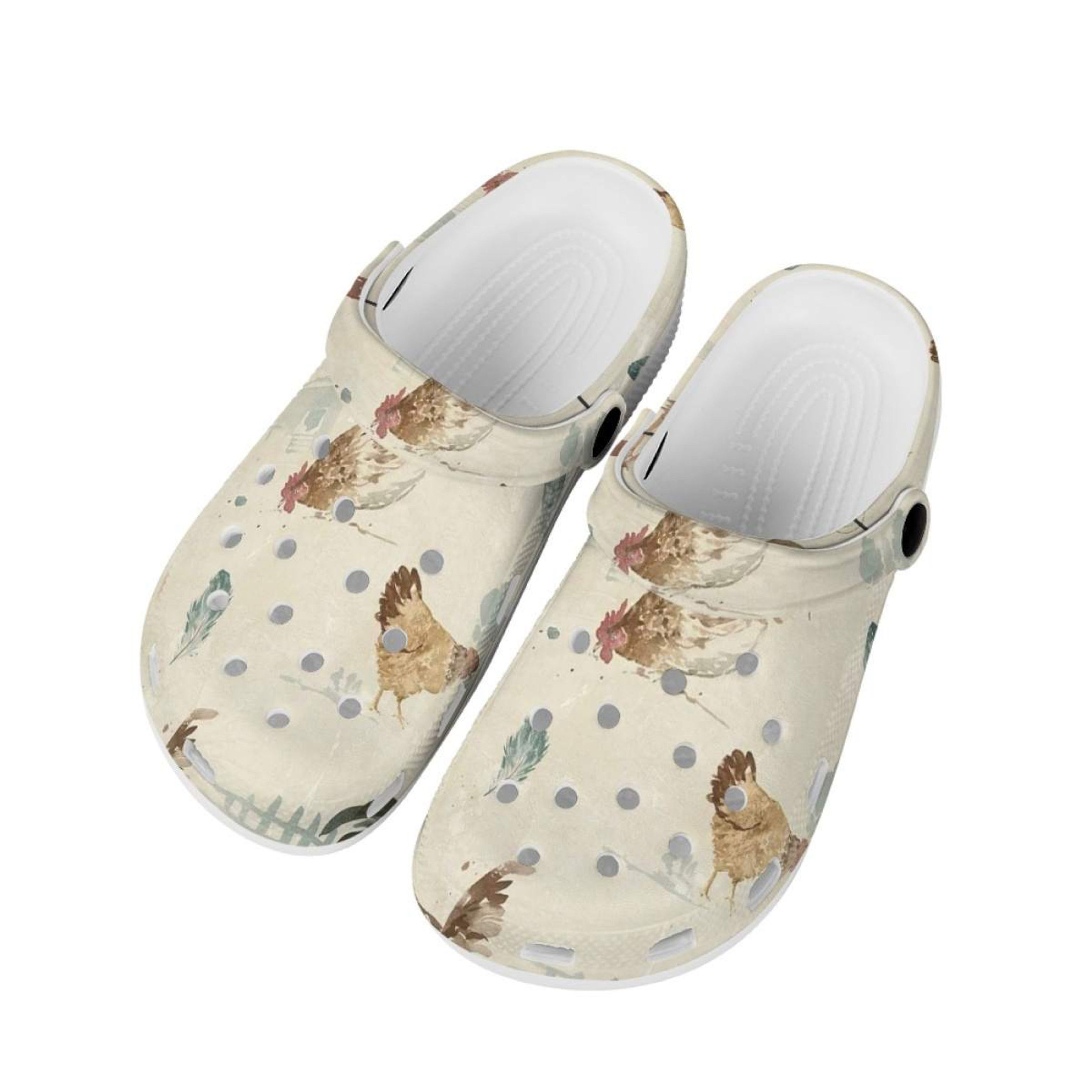 Chicken feather faux crocs