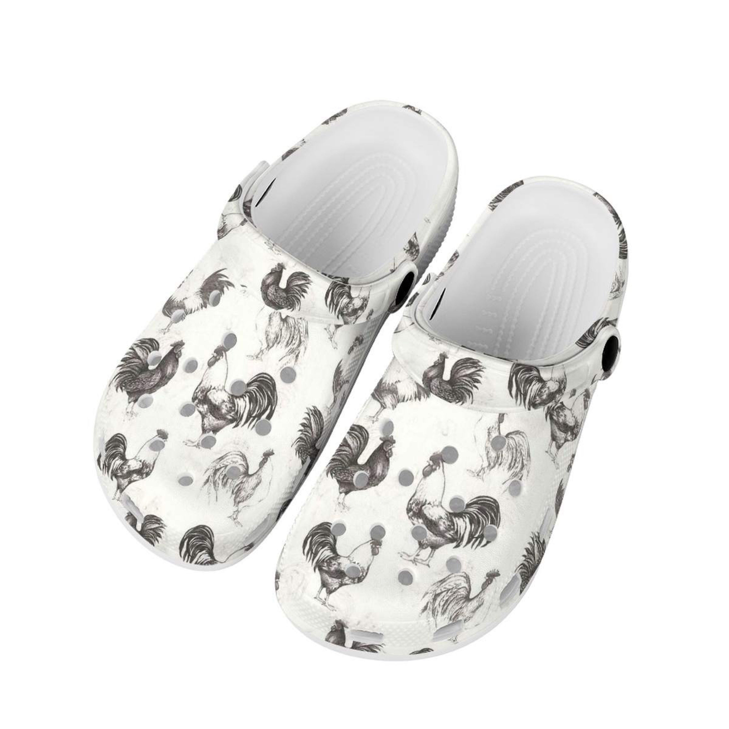 Black/Whire chicken faux crocs
