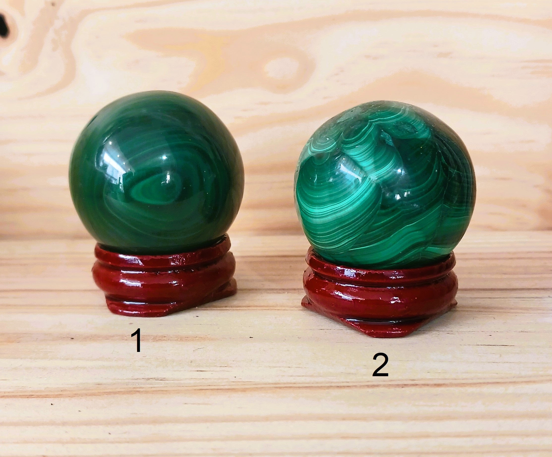 duo sphères malachite