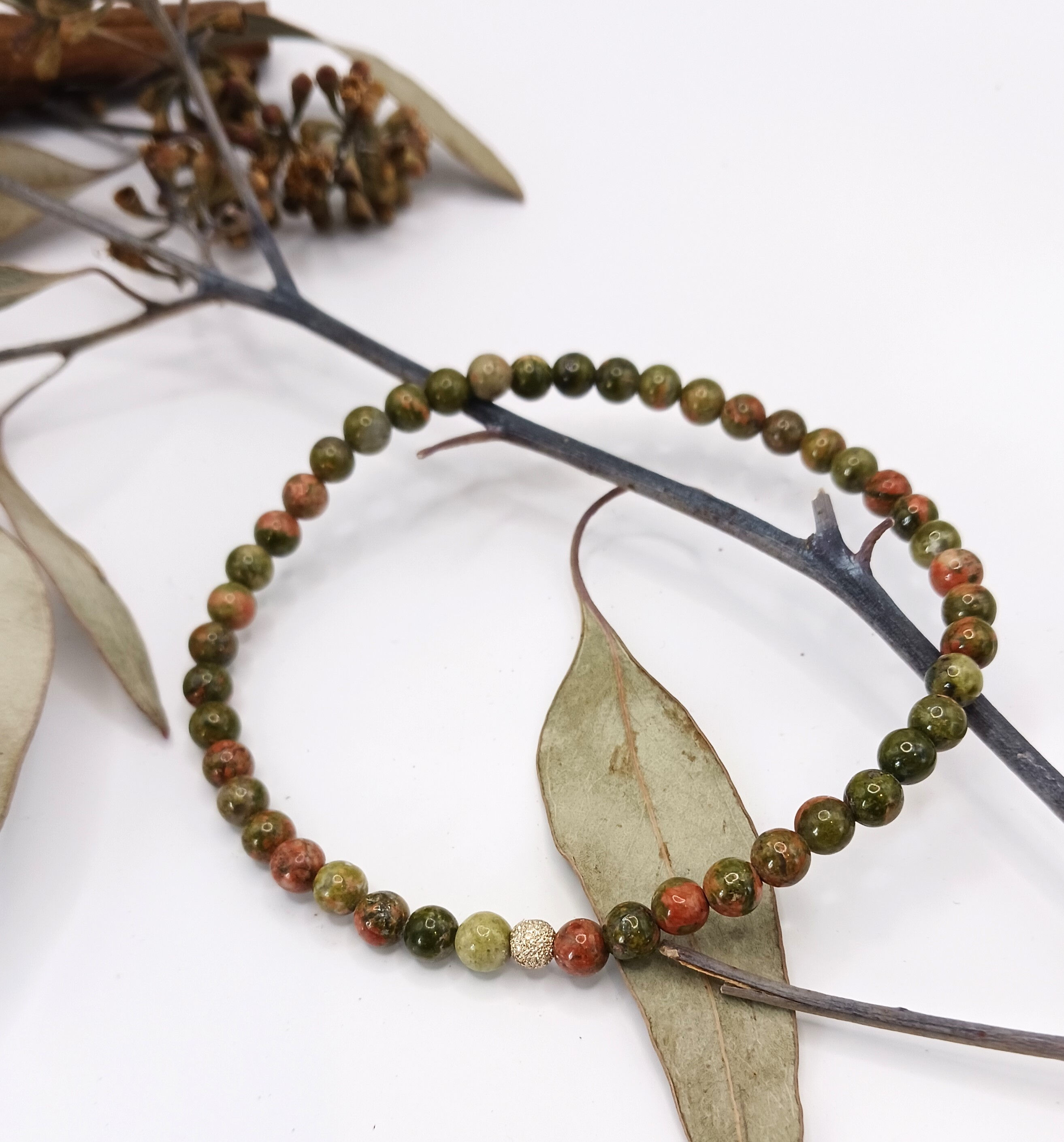 bracelet unakite 4 mm