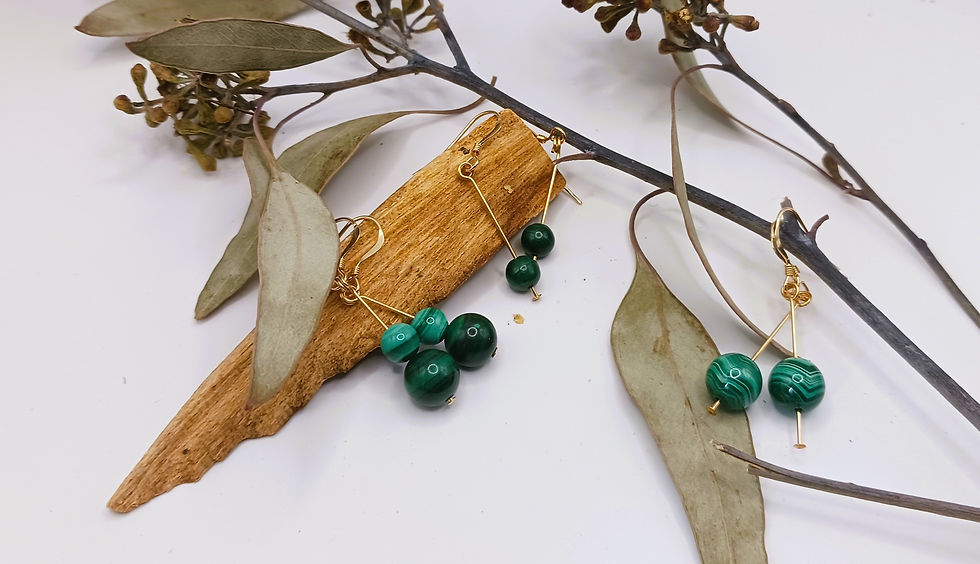 Boucles d'oreilles Malachite