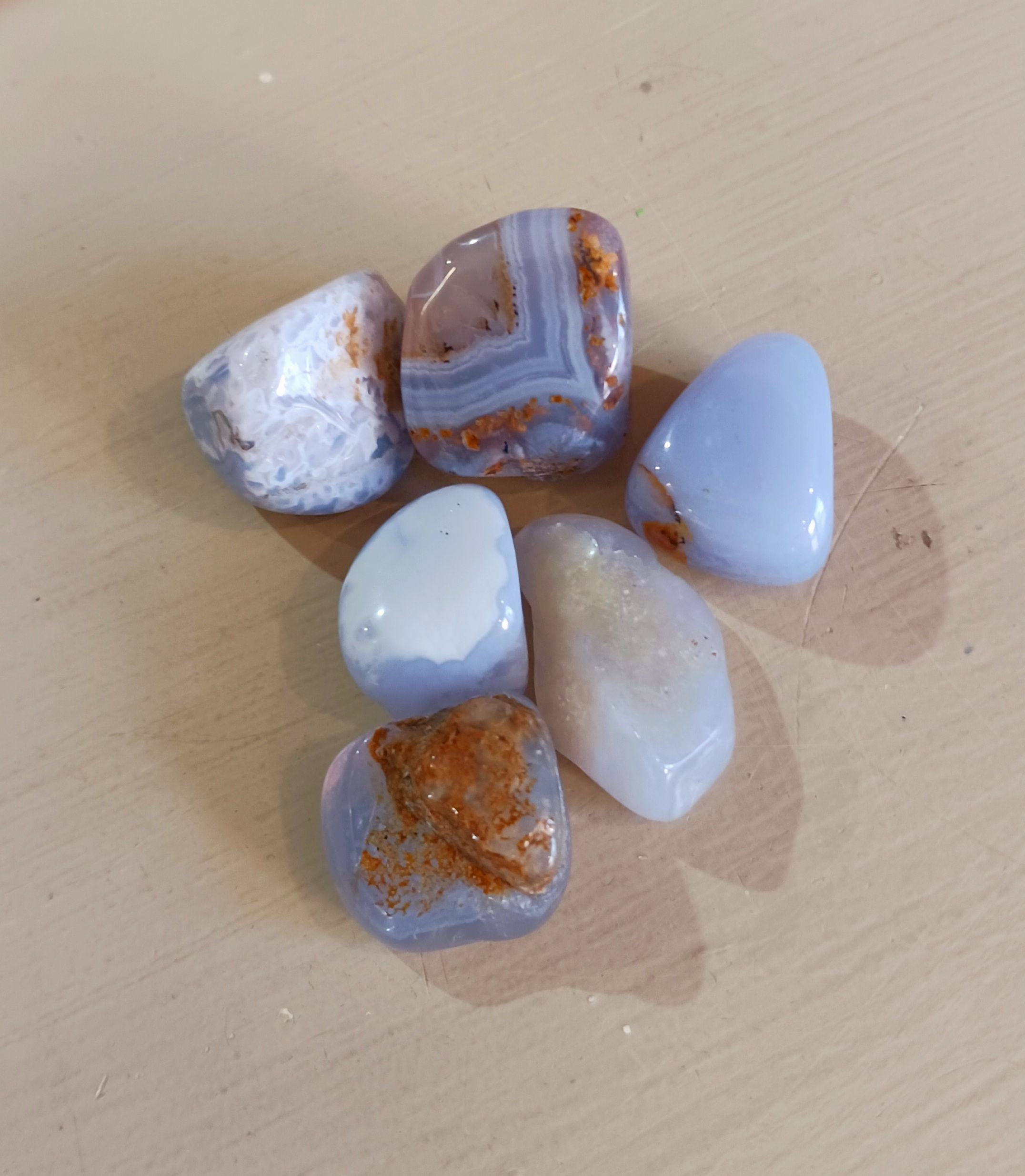 calcédoine bleue roulée