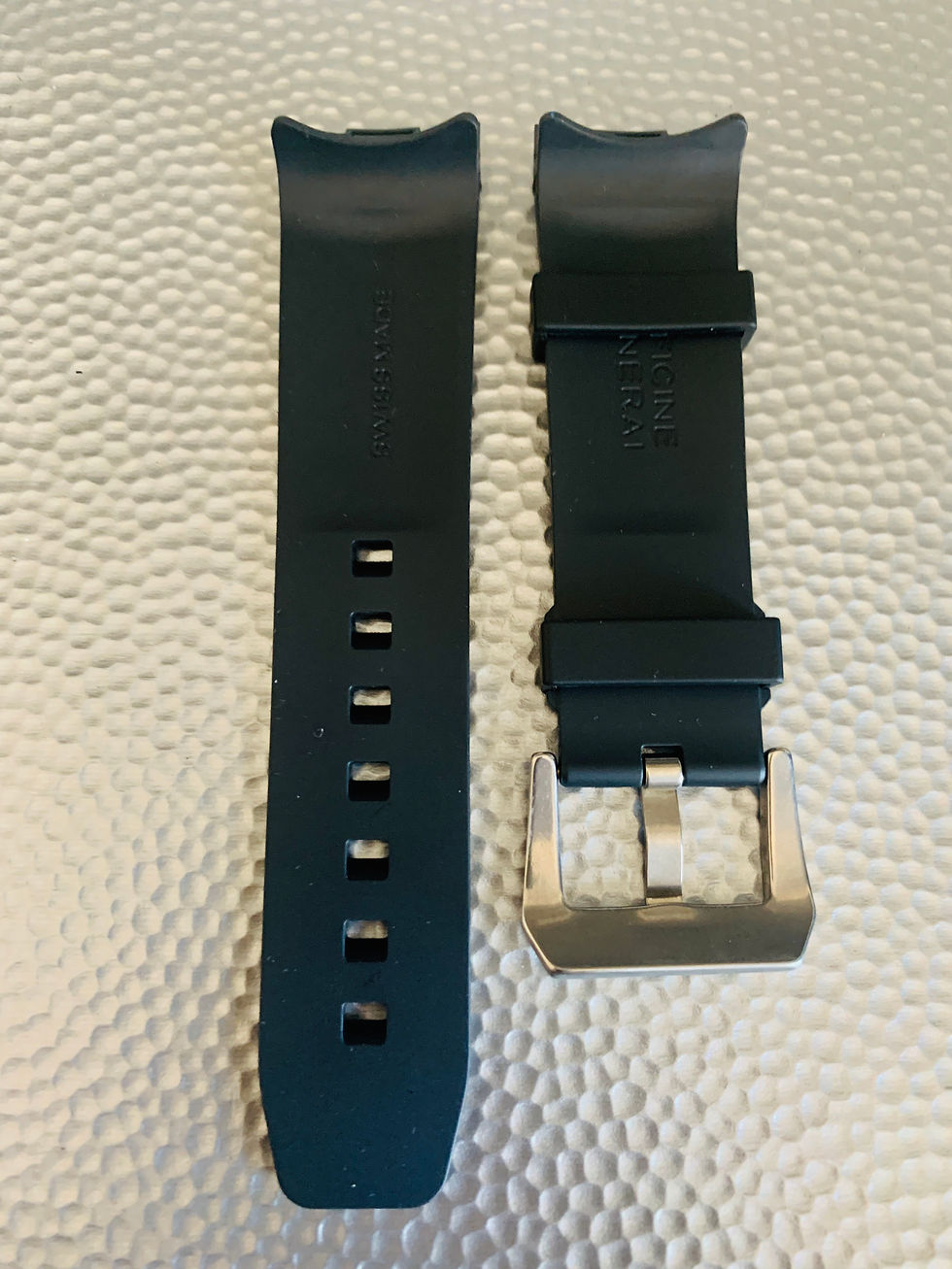 Thumbnail: 24mm Vulcanized Rubber Strap for Panerai Luminor - Perfect fit White stripe