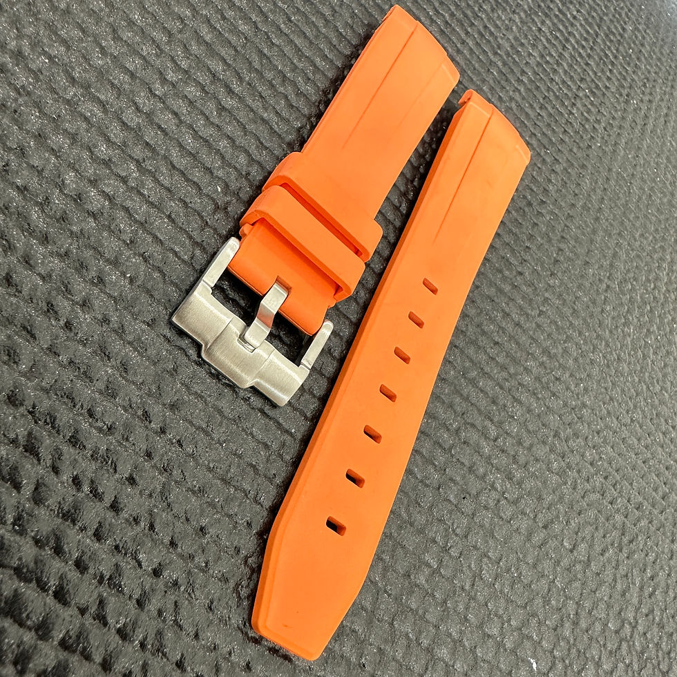 Thumbnail: 20mm ORANGE FKM Caoutchouc rubber Strap band Fits some Seiko Watches