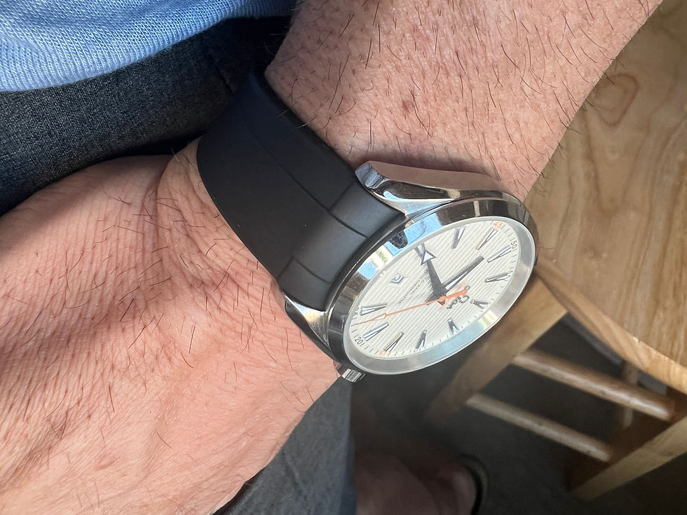 Thumbnail: 20mm BLACK Cauotchouc Vulcanized rubber strap for OMEGA watches 