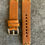 Thumbnail: BROWN, Thick, Crazy Horse Leather watch strap - OLIVE GREEN Stitching