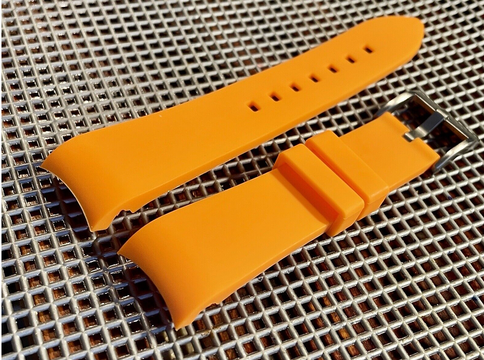 Thumbnail: ORANGE F Silicone Rubber Strap Band Fits Rolex Daytona, GMT, SUBMARINER