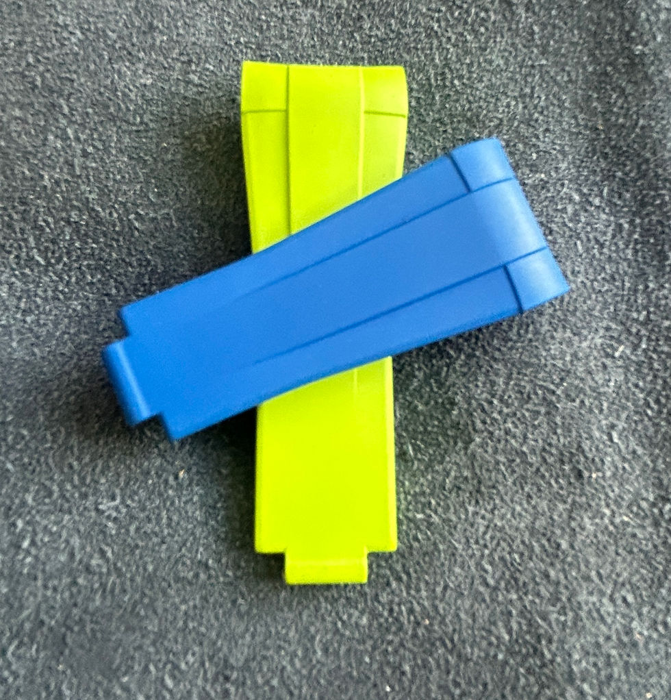 Thumbnail: 20mm Caoutchouc rubber strap fitted Rolex Yacht-Master w/out Buckle Blue/Green