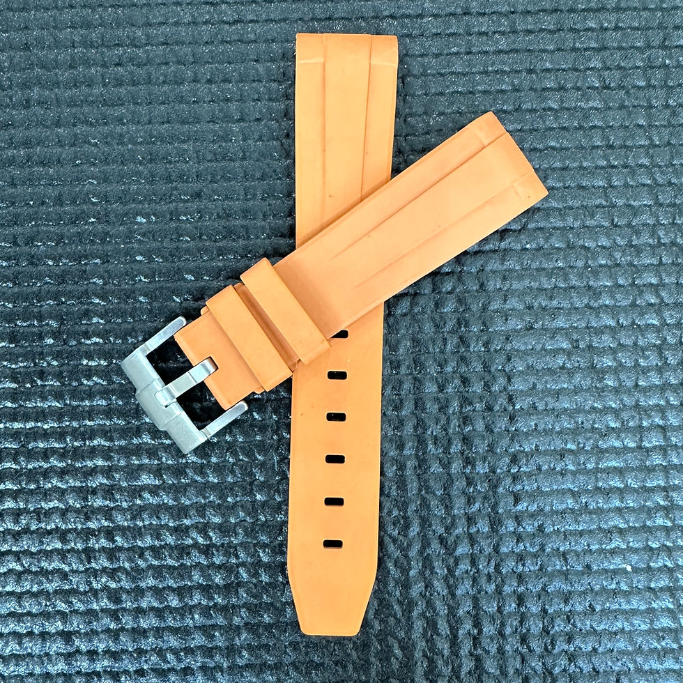 Thumbnail: 20mm BURNT ORANGE FKM Caoutchouc rubber Strap band Fits some Seiko Watches