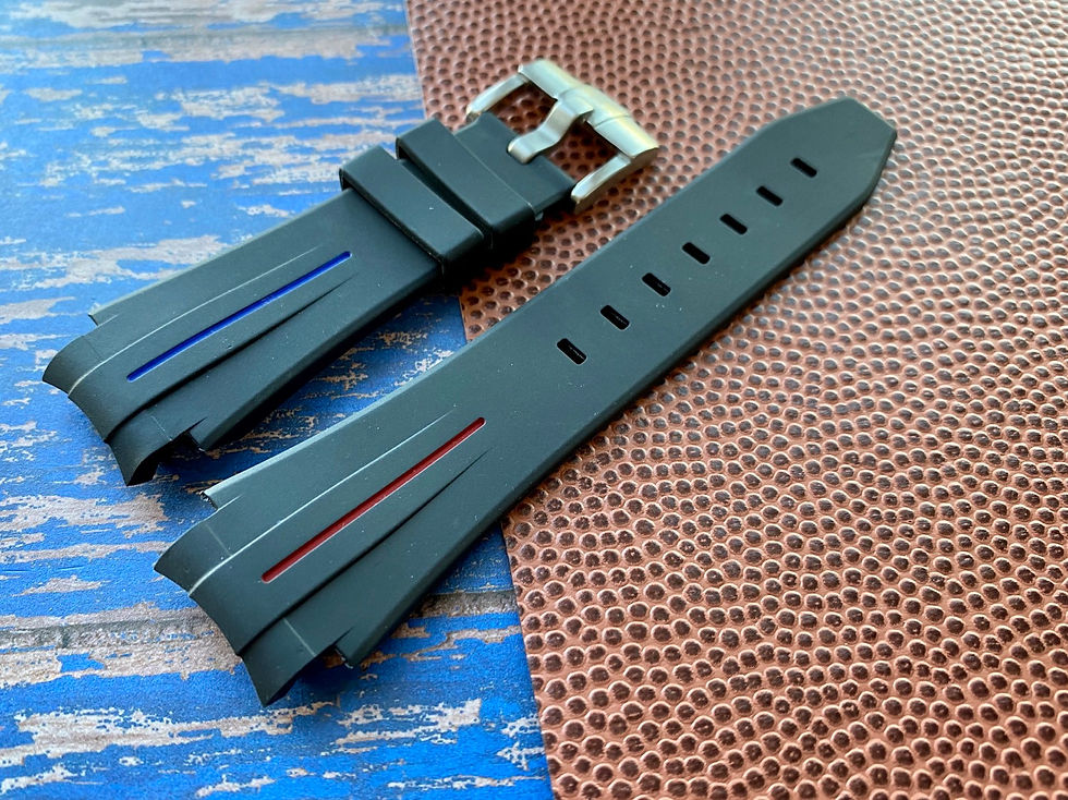 Thumbnail: 20mm Flared Vulcanized Rubber strap band Rolex watches