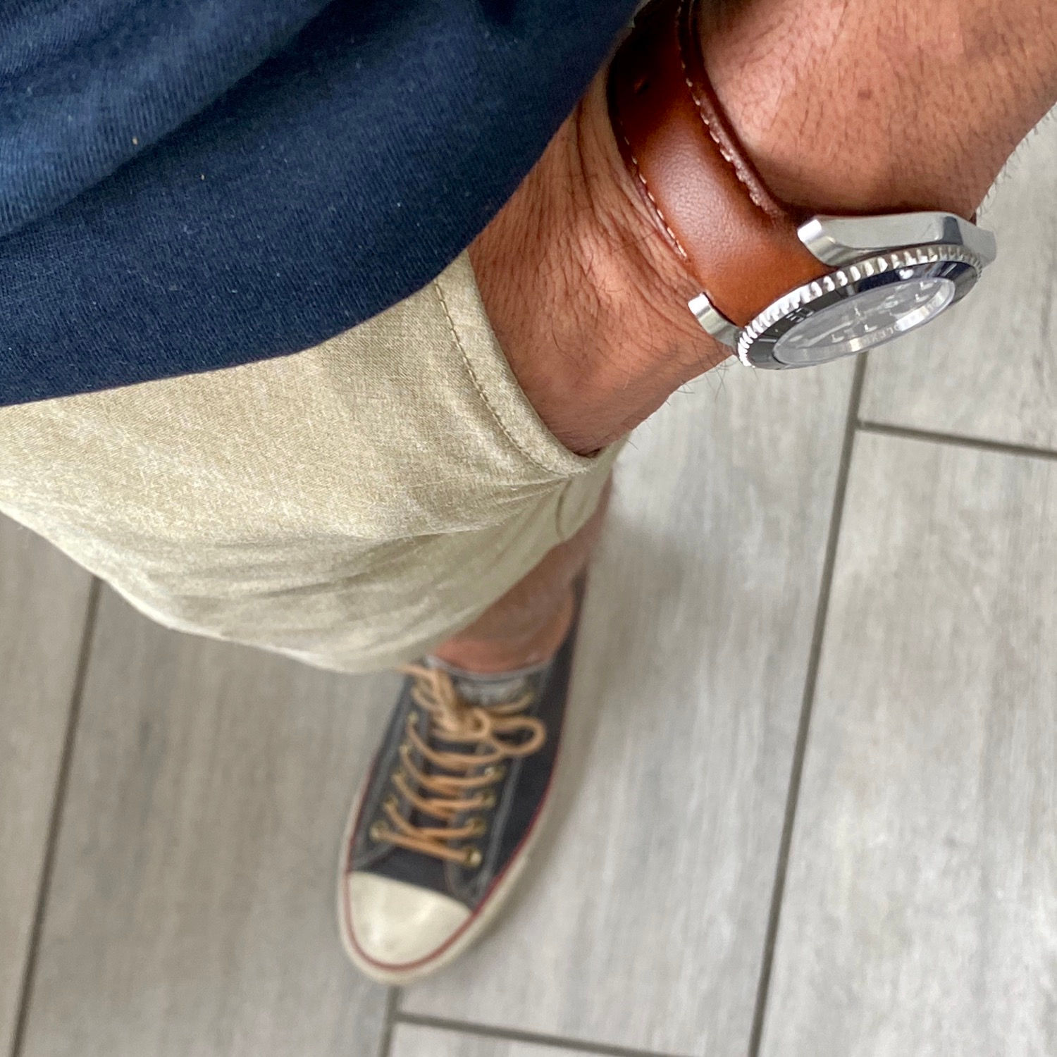 20mm Deep BROWN Rolex curved (fitted) leather strap