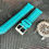 Thumbnail: AQUA sailcloth & leather BLACK stitch watch strap