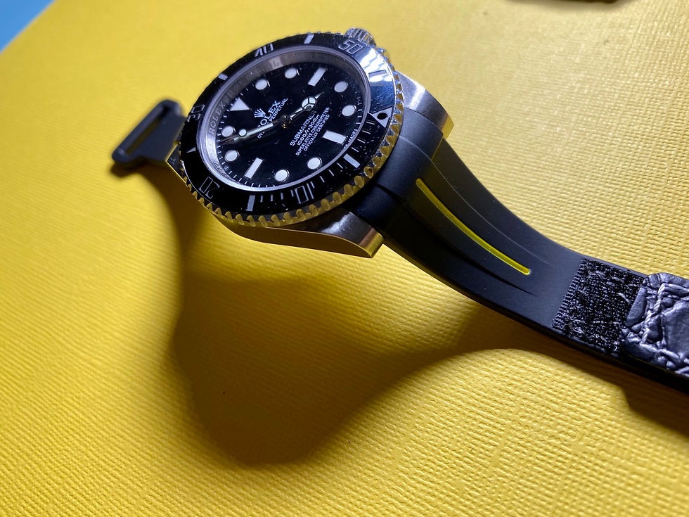 Thumbnail: 20mm Vulcanized Rubber strap for Rolex watches (YELLOW)