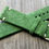 Thumbnail: GREEN Suede Vintage Leather strap band WHITE stitch