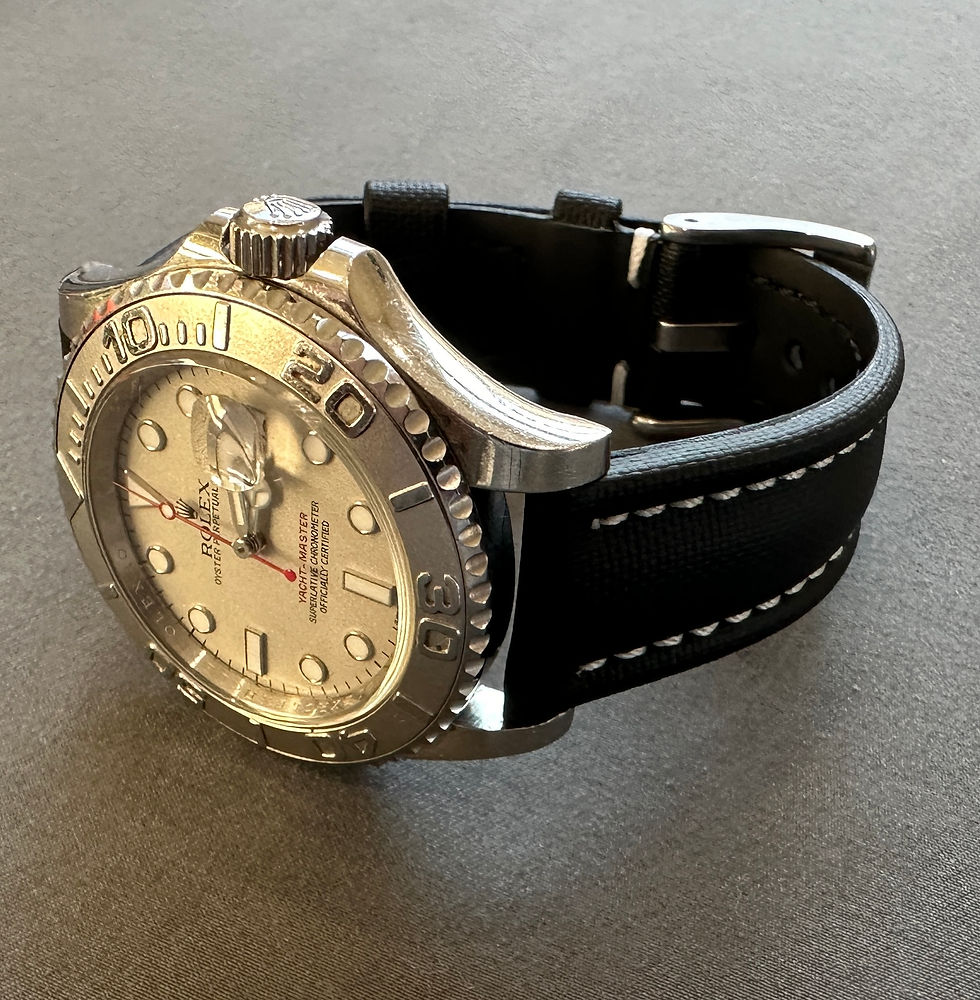 Thumbnail: High Quality Real Sailcloth Waterproof Watch Strap White Stitch