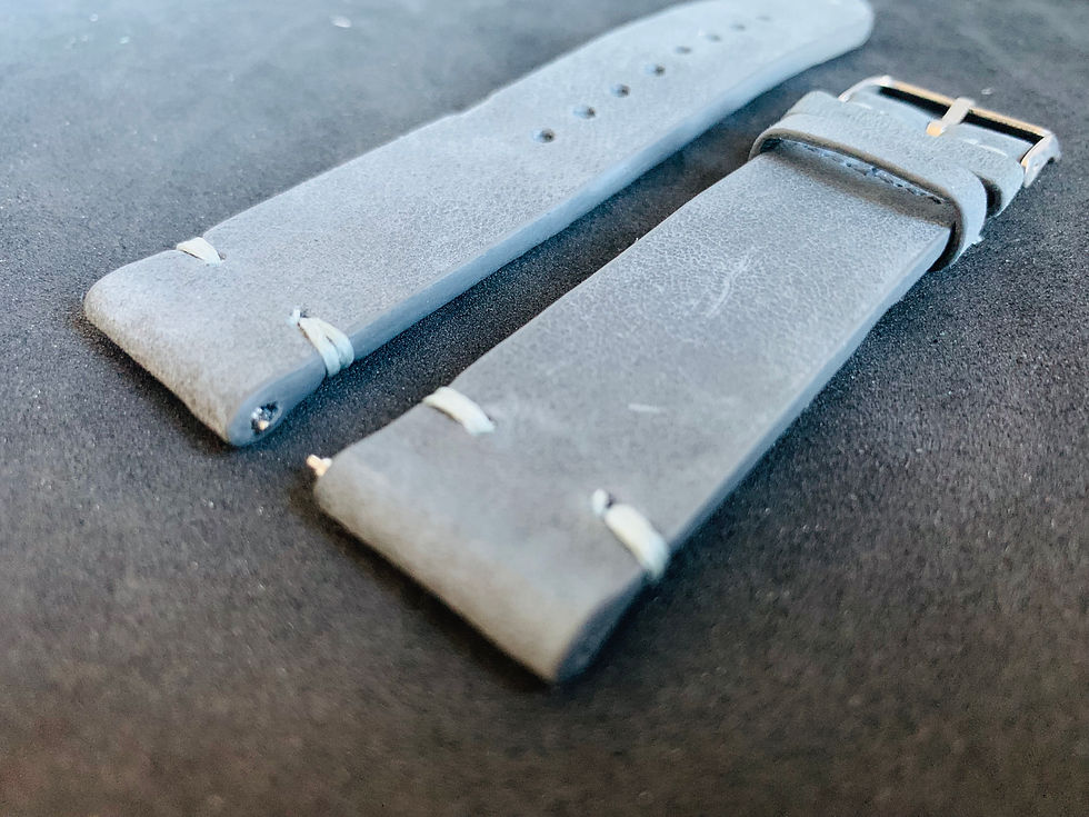 Thumbnail: Dark GRAY Vintage Leather strap GRAY stitching