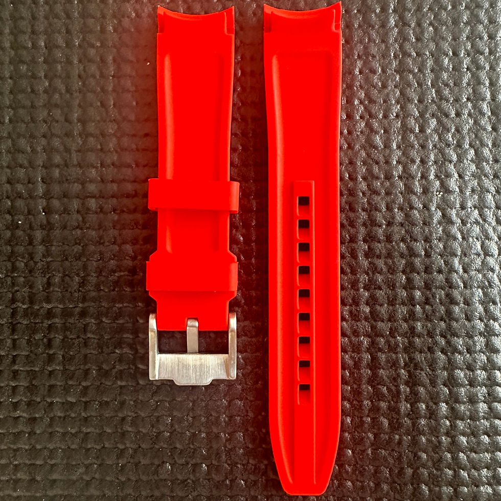 Thumbnail: 20mm RED E Silicone Rubber Strap fits ROLEX Deepsea, YACHTMASTER, DJ