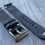 Thumbnail: Dark GRAY Suede Vintage Leather strap band WHITE stitch