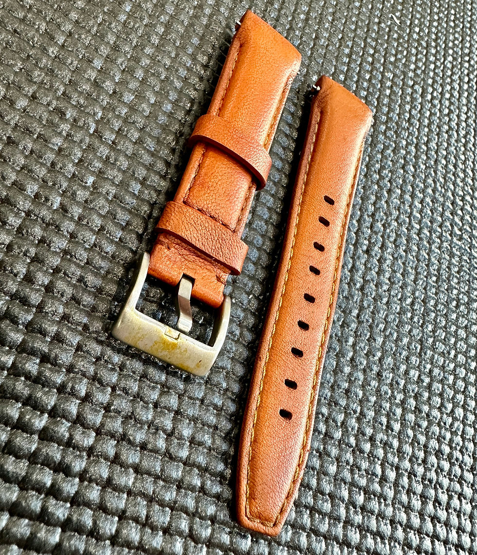 Thumbnail: 20mm BURNT ORANGE Vegetable Tanned leather curved (fitted) Strap Rolex Sub, GMT