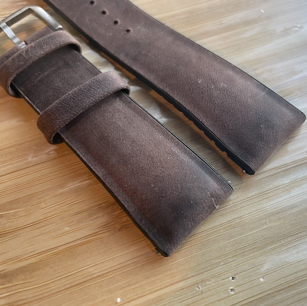 Thumbnail: Waterproof DK BROWN Nubuck Leather Watch Strap Rubber Size Small 110 X 70mm