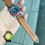 Thumbnail: Golden Brown Craxy horse leather strap Slate BLUE