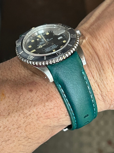 20mm Dark teal green Rolex leather atrap | O2 Straps