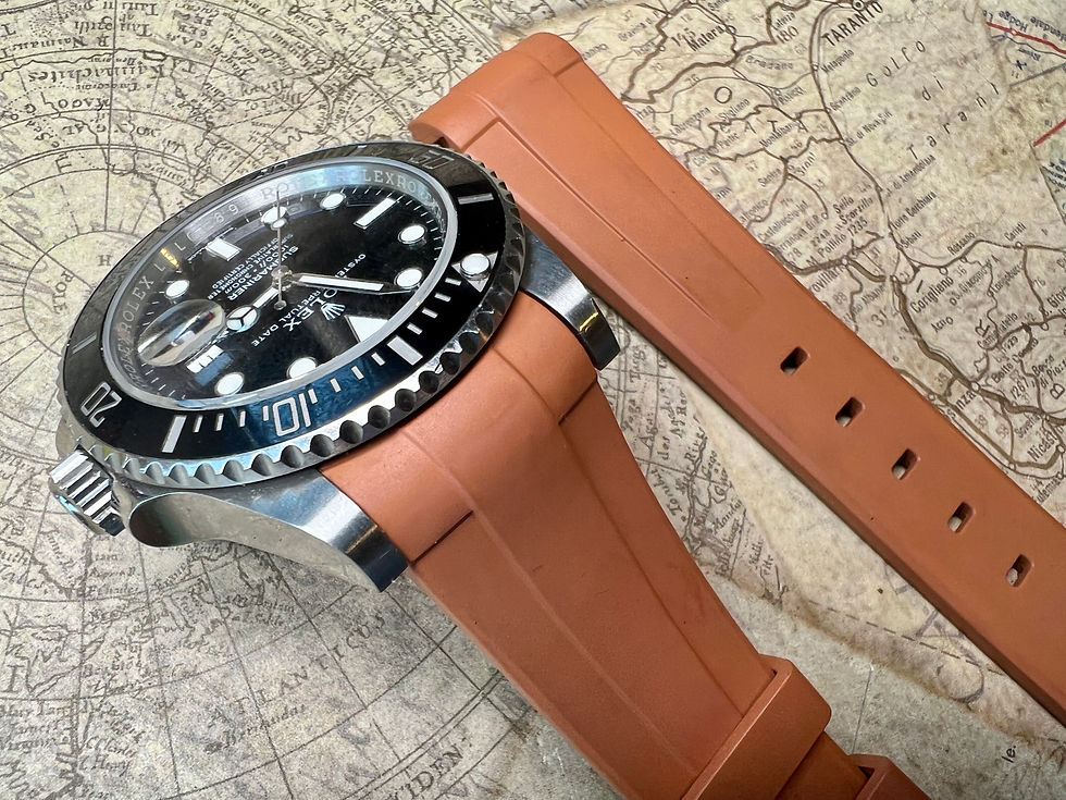 Thumbnail: 21mm Cauotchouc Vulcanized rubber strap for 41mm submariner and 42mm ExplorerII