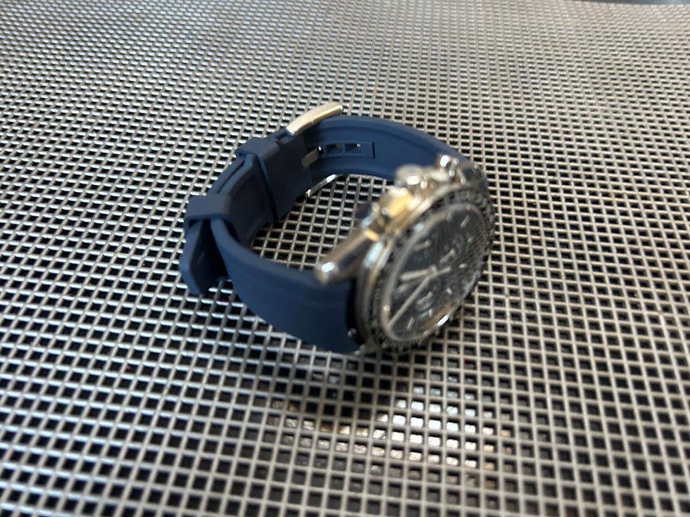 Thumbnail: 20mm BLUE Vulcanized Caoutchouc rubber Strap Long Omega SPEEDMASTER