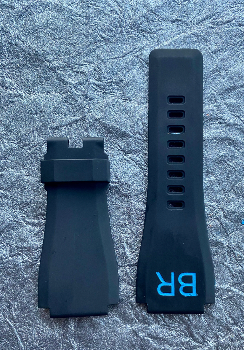 Thumbnail: Black Rubber Strap/Band Fits Br01 &Br03 Models BLUE lettering