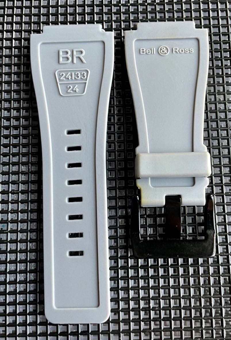 Thumbnail: GRAY Gray Rubber Strap/Band Fits Br01 &Br03 Models Dark GREEN letters BLACK buck