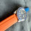 Thumbnail: 20mm Caoutchouc rubber strap fitted Rolex Submariner with Buckle Blue/Orange