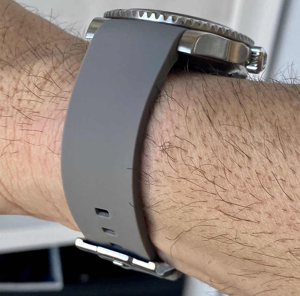 Thumbnail: GRAY Silicone Rubber Strap Band Fits Rolex submariner - Upgraded Buckle