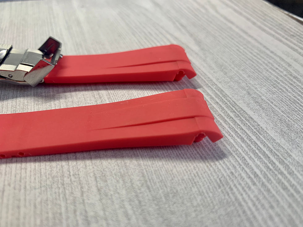 Thumbnail: 20mm RED Vulcanized Rolex Rubber Strap - Submariner, GMT, Explorer II