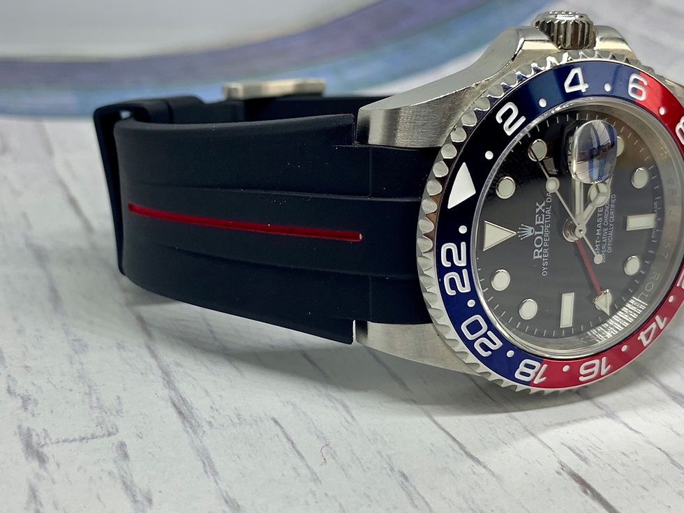 Thumbnail: 20mm BLACK Flared Rolex Rubber - Submariner, GMT, Explorer II