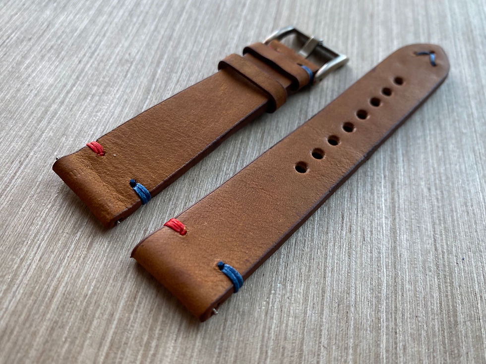 Thumbnail: RUSTIC BROWN Antique Vintage leather GMT strap