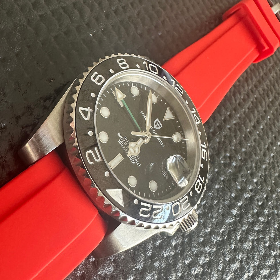 Thumbnail: 20mm RED E Silicone Rubber Strap fits ROLEX Deepsea, YACHTMASTER, DJ