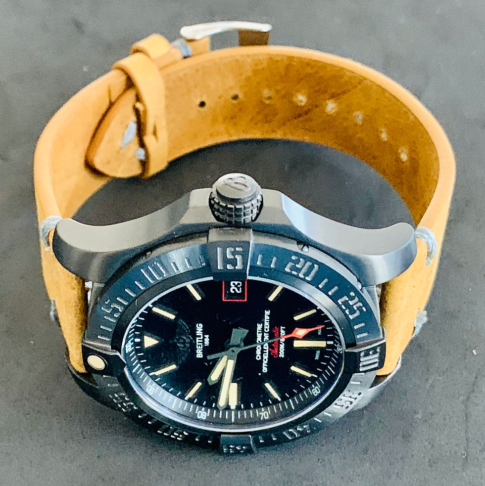Thumbnail: TAN leather strap GRAY stitch 
