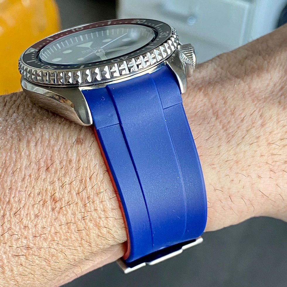 Thumbnail: 20mm BLUE/RED Vulcanized Rubber straps for Seiko watches 