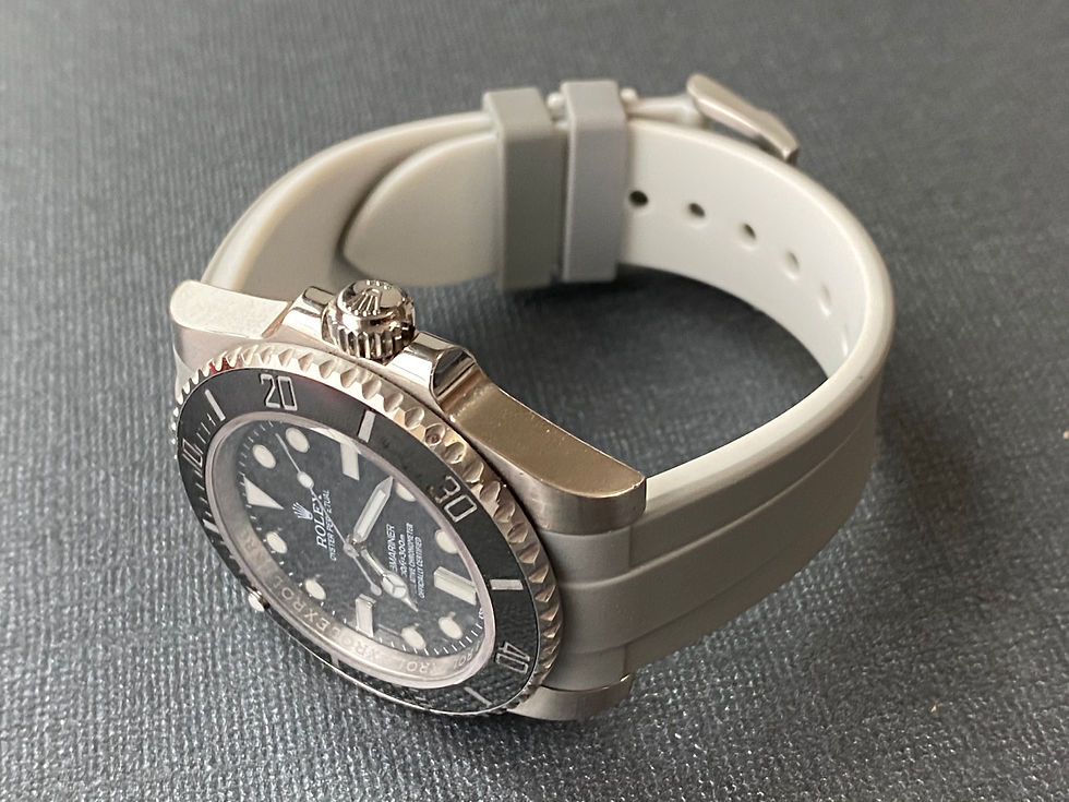 Thumbnail: 22mm GRAY/WHITE Strap for 43mm Rolex Sea Dweller