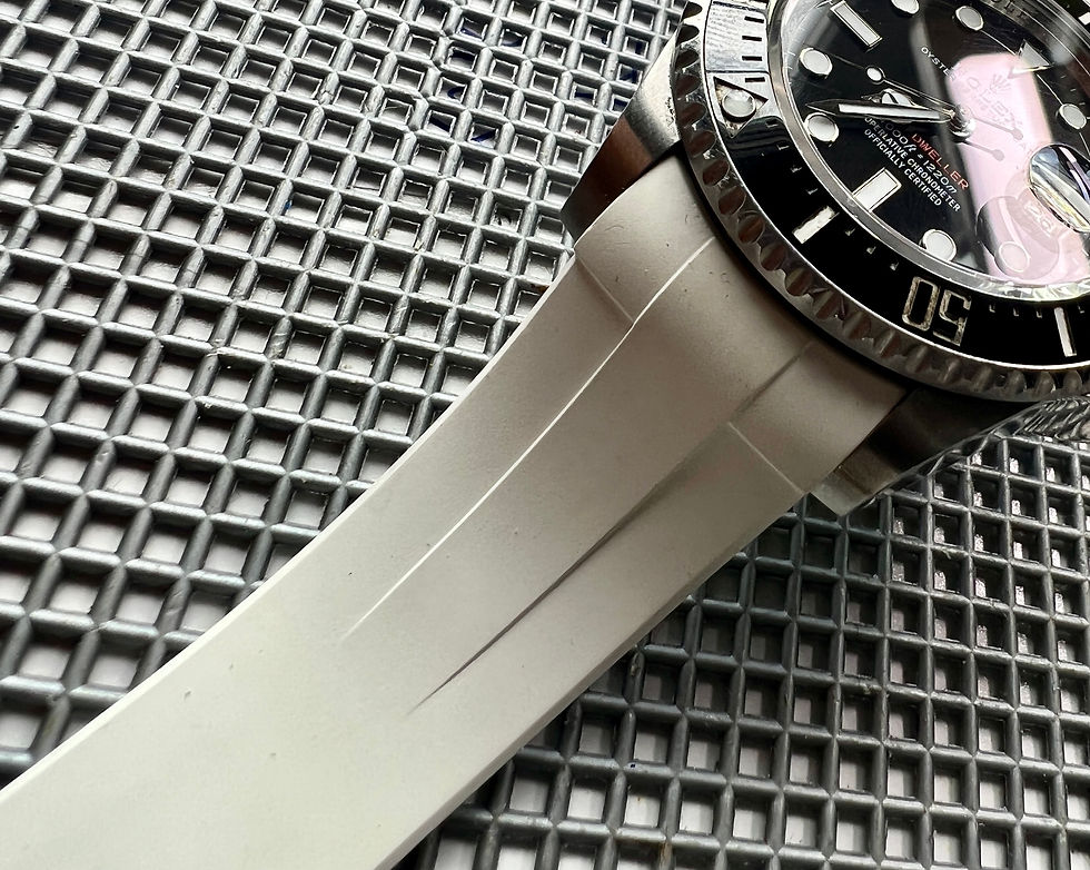 Thumbnail: 20mm WHITE Caoutchouc Vulcanized rubber strap 40mm submarimer